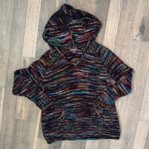 Like New EDDIE BAUER Colorful Knit Sweater with Hood